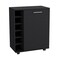 Tuhome Lafayette Bar Cabinet with 4-Bottle Rack. Upper Glass Holder and Dual Door Design-Black MLW9073 - alternate 1